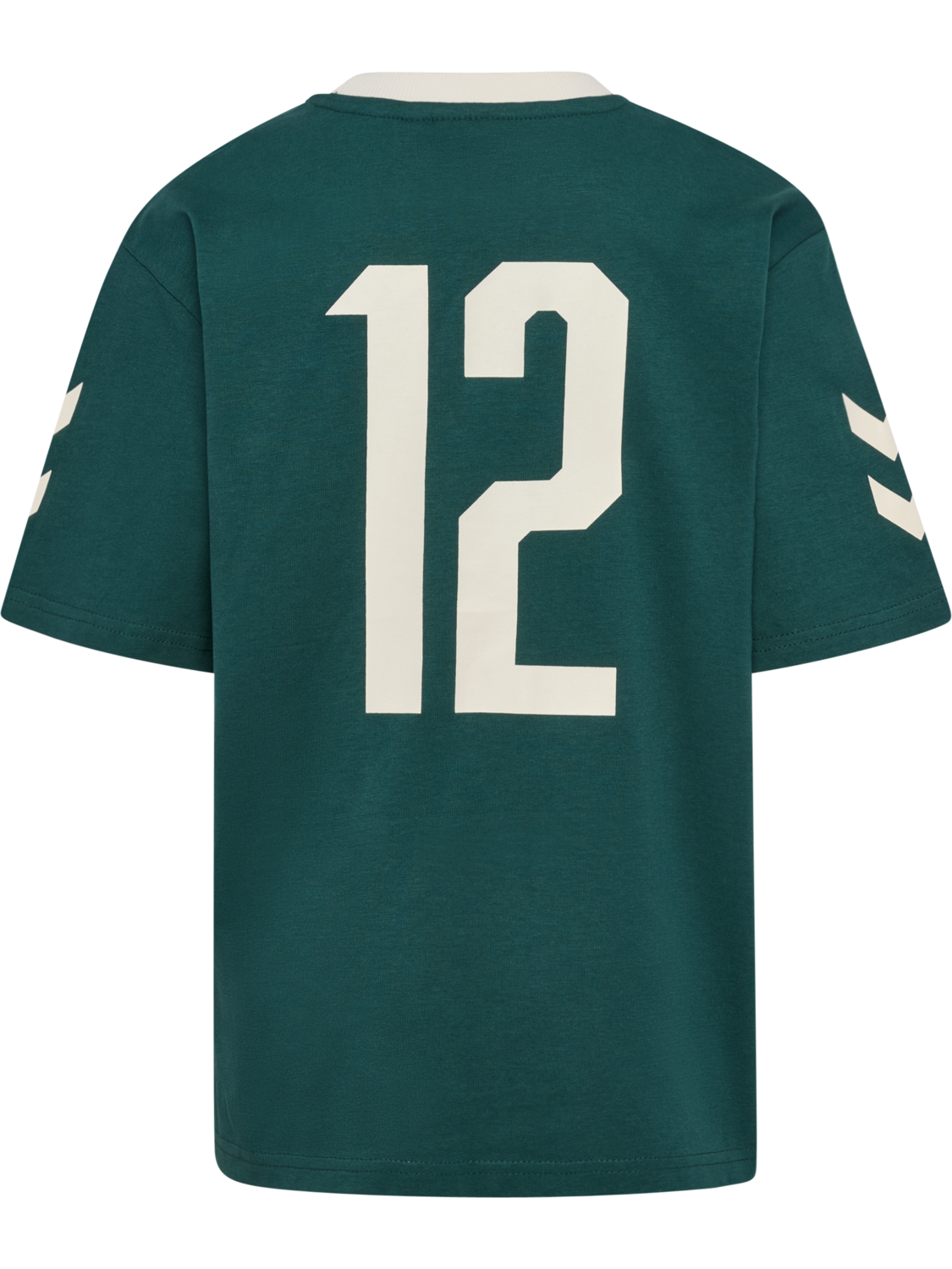 hmlJR LOOSE CHEVRON T-SHIRT SS, JUNE BUG, packshot