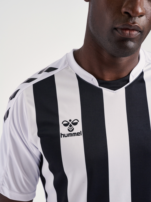hmlCORE XK STRIPED JERSEY S/S, WHITE/BLACK, model