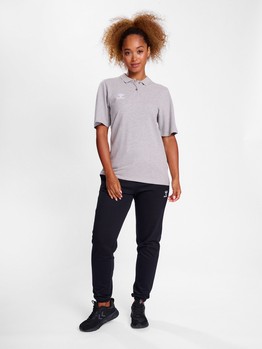 hmlGO 2.0 POLO WOMAN, GREY MELANGE, model