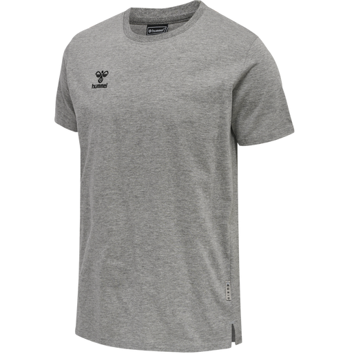 hmlMOVE GRID COTTON T-SHIRT S/S, GREY MELANGE, packshot