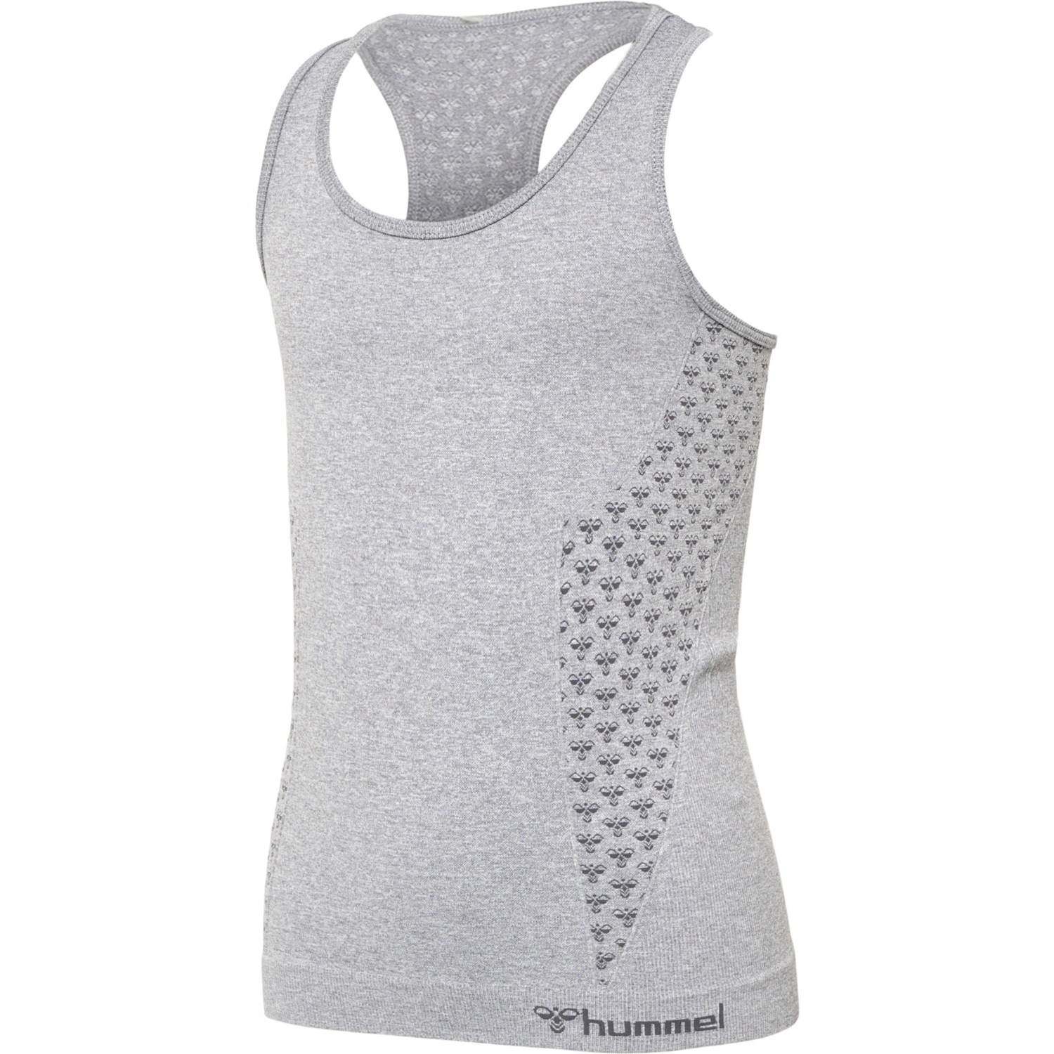 hmlCI JUNIOR SEAMLESS TOP, GREY MELANGE, packshot