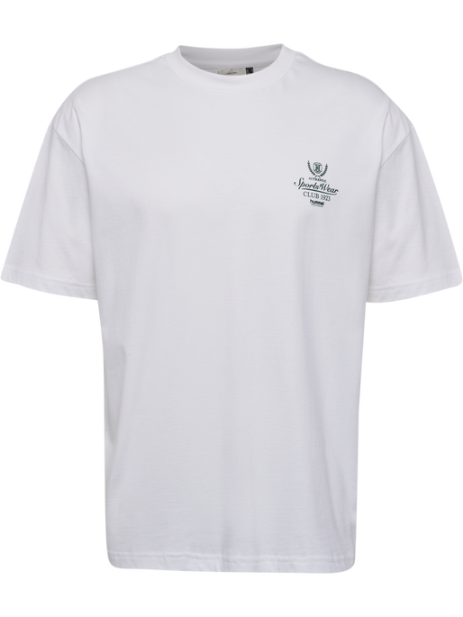 hmlLOOSE TEE S/S CLUB SPORTSWEAR, WHITE/DARK GREEN, packshot