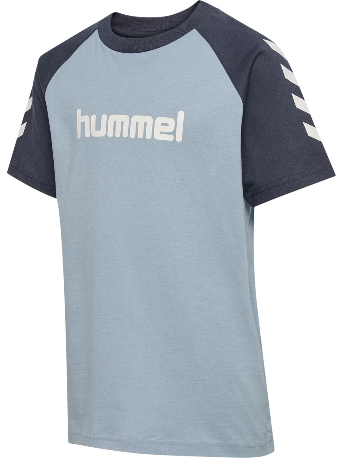 hmlJR LOGO T-SHIRT S/S, DUSTY BLUE, packshot