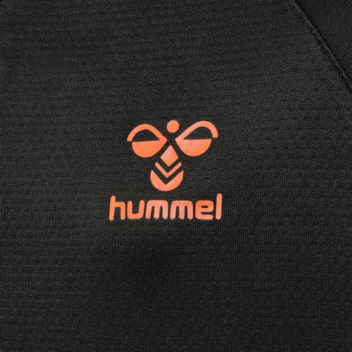 hmlGG12 ACTION HALF ZIP SWEAT KIDS, BLACK/CHERRY TOMATO hmlGG12 ACTION HALF ZIP SWEAT KIDS, BLACK/CHERRY TOMATO, packshot