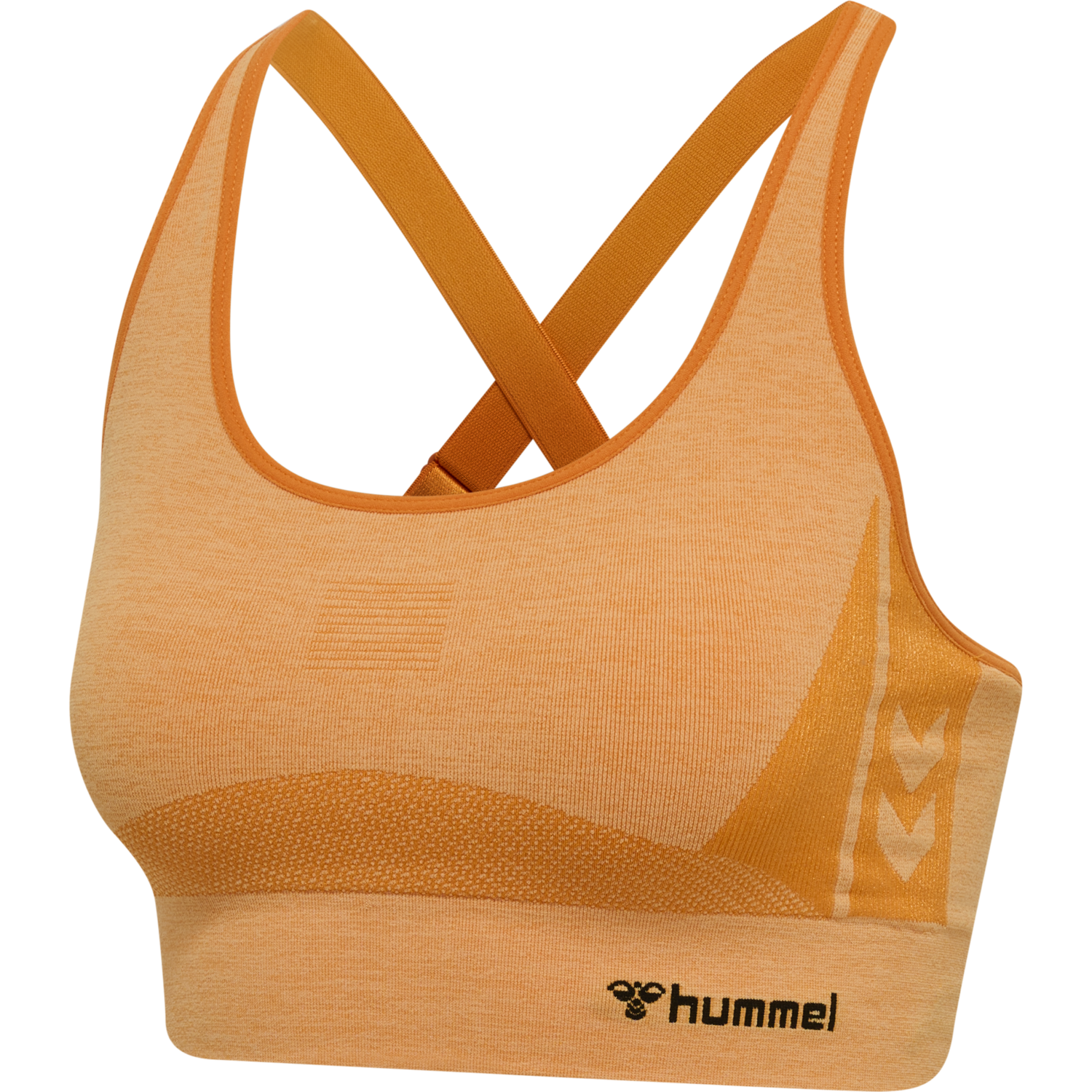 hmlCLEA SEAMLESS  SPORTS TOP, BLAZING ORANGE/CARROT CURL MELANGE, packshot