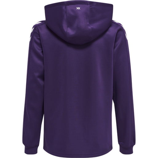 hmlCORE XK POLY KIDS SWEAT HOODIE, ACAI/WHITE, packshot