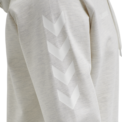 HMLGO COTTON HOODIE, EGRET MELANGE HMLGO COTTON HOODIE, EGRET MELANGE, packshot