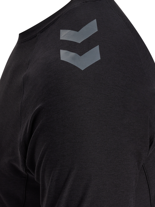 hmlCIMA 2.0 JERSEY S/S, BLACK MELANGE hmlCIMA 2.0 JERSEY S/S, BLACK MELANGE, packshot