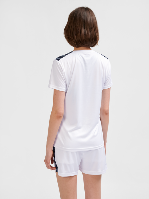 hmlAUTHENTIC PL JERSEY S/S WOMAN, WHITE/TRUE BLUE, model