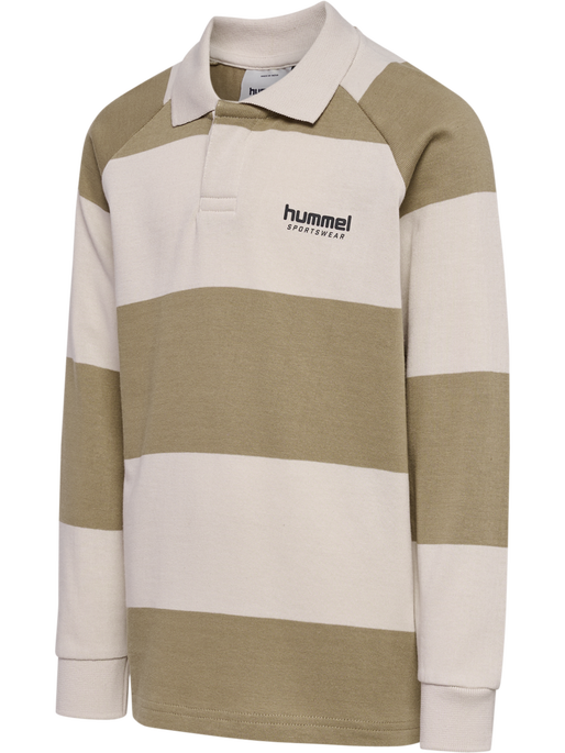 hmlJR LOOSE STRIPED POLO L/S, CORNSTALK hmlJR LOOSE STRIPED POLO L/S, CORNSTALK, packshot