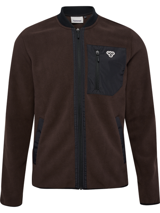 hmlFLEECE ZIP JACKET BEE, CHOCOLATE PLUM, packshot