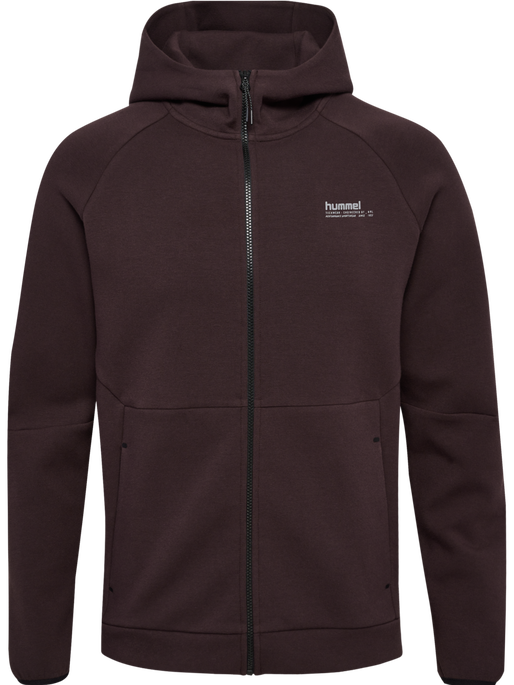hmlTECH FLEECE REGULAR ZIP HOODIE, CHOCOLATE PLUM hmlTECH FLEECE REGULAR ZIP HOODIE, CHOCOLATE PLUM, packshot