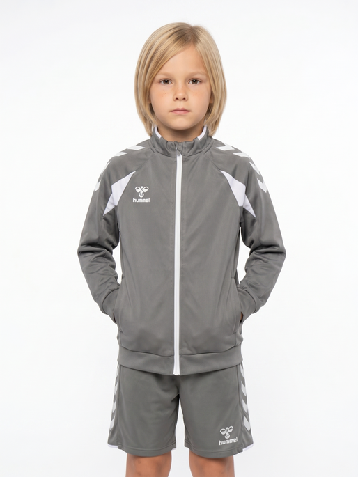 hmlCORE 2.0 TRACK ZIP JACKET KIDS, STEEL GRAY/WHITE, model