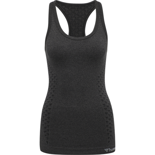 hmlCI SEAMLESS TOP, BLACK MELANGE, packshot