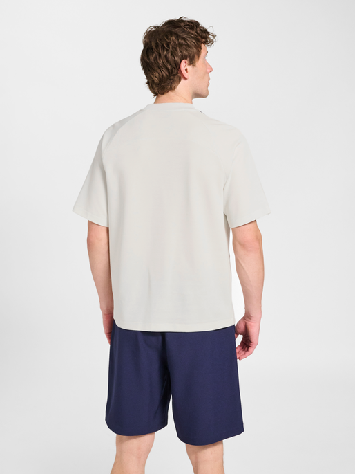 hmlROOT T-SHIRT S/S, BLANC DE BLANC/MARINE, model