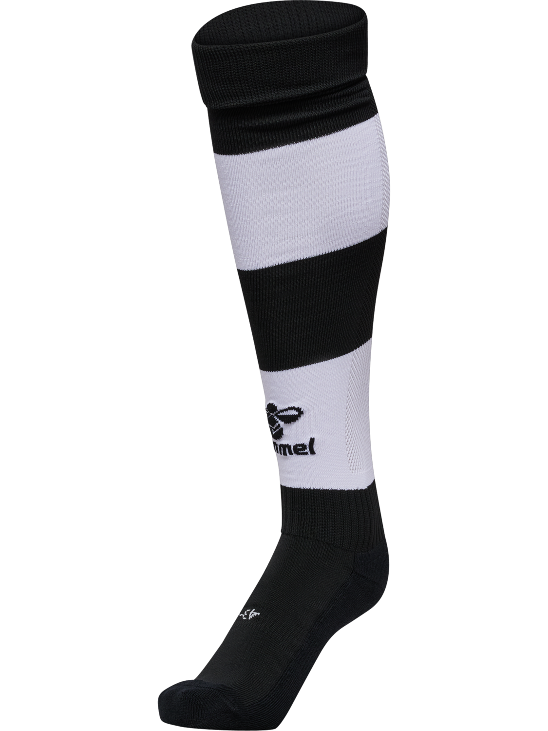 hmlESSENTIAL STRIPE FOOTBALL SOCKS, BLACK/WHITE, packshot