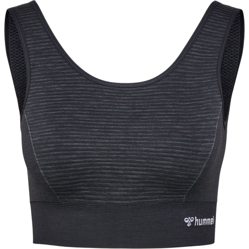 hmlMT IVY SEAMLESS SPORTS TOP, BLACK MELANGE, packshot