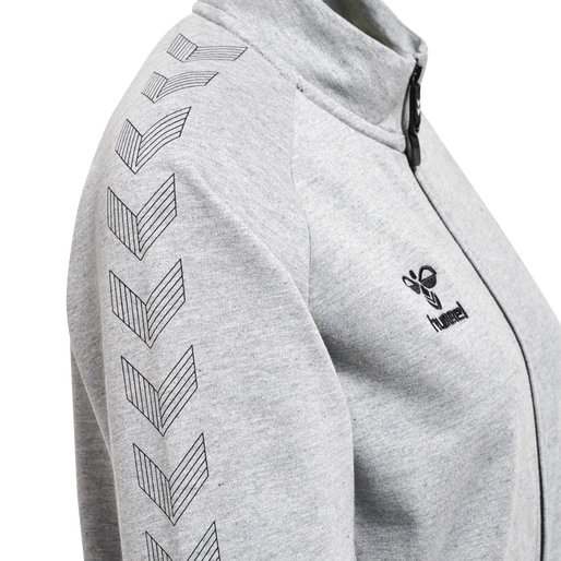 hmlMOVE GRID COTTON ZIP JACKET WOMA, GREY MELANGE, packshot