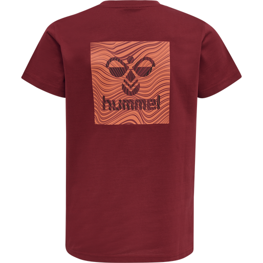 hmlOFFGRID TEE S/S KIDS, RHUBARB/NASTURTIUM, packshot