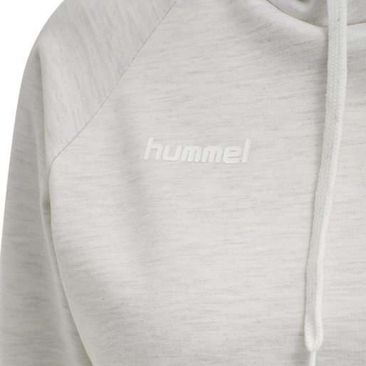 HMLGO COTTON HOODIE WOMAN, EGRET MELANGE HMLGO COTTON HOODIE WOMAN, EGRET MELANGE, packshot