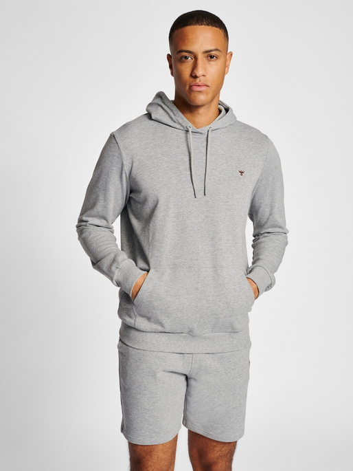 hmlIC FRED HOODIE, GREY MELANGE, model