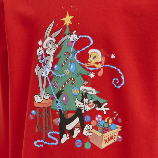 hmlBUGS BUNNY DOS SWEATSHIRT, FIERY RED, packshot