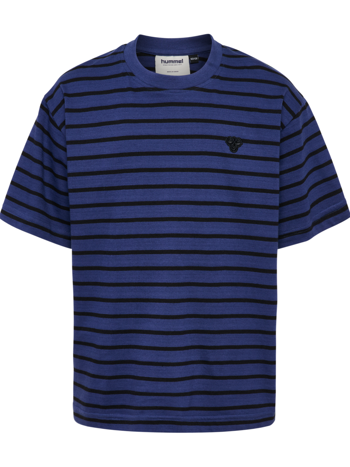 hmlJR LOOSE STRIPED T-SHIRT S/S BEE, DEEP COBALT, packshot