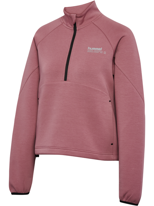hmlTECH FLEECE WOMEN BOXY HALF ZIP, WISTFUL MAUVE, packshot