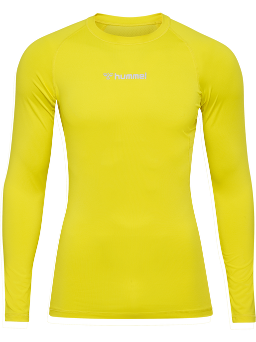 hmlBL PERFORMANCE TEE L/S, BLAZING YELLOW, packshot