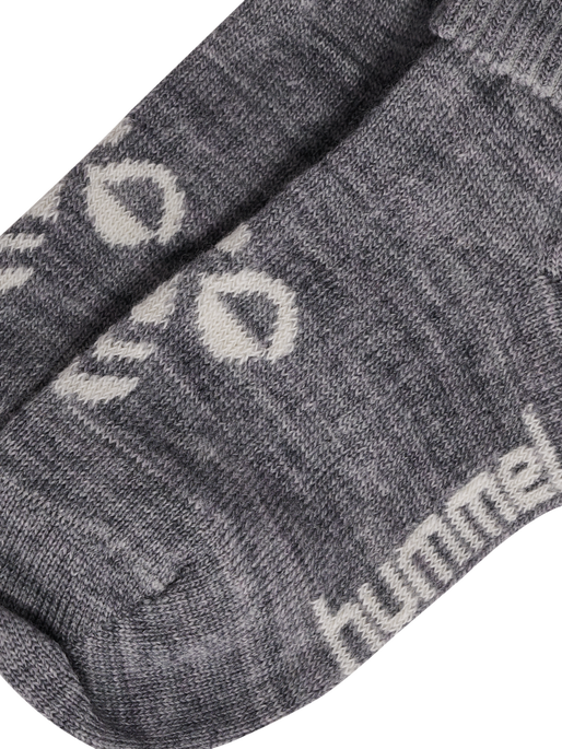 hmlMINI WOOL 2-PACK SOCKS, GREY MELANGE/TWILIGHT MAUVE hmlMINI WOOL 2-PACK SOCKS, GREY MELANGE/TWILIGHT MAUVE, packshot