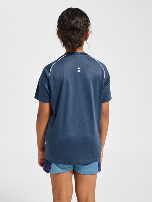hmlJR GOAL PIPING T-SHIRT S/S, BERING SEA, model