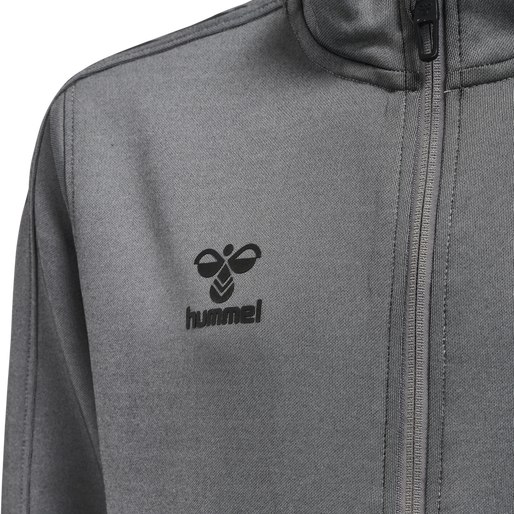 hmlCORE XK POLY ZIP SWEAT KIDS, GREY MELANGE hmlCORE XK POLY ZIP SWEAT KIDS, GREY MELANGE, packshot