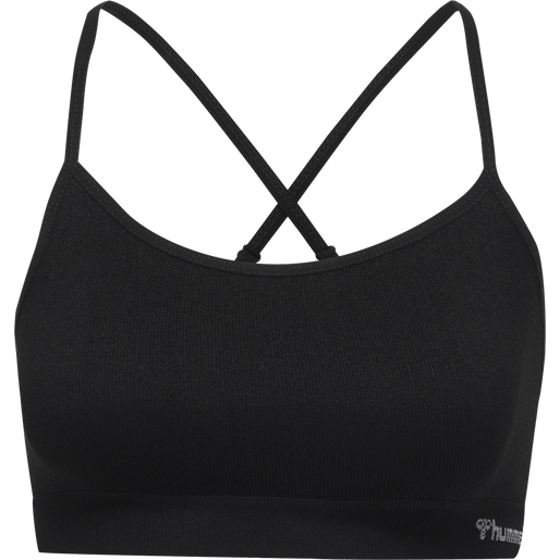 hmlJUNO SEAMLESS BRA, BLACK, packshot