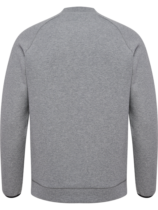 hmlTECH FLEECE REGULAR CREW, GREY MELANGE, packshot