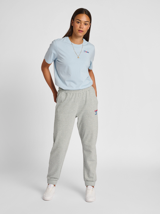 hmlIC DAYTON REGULAR PANTS, GREY MELANGE, model