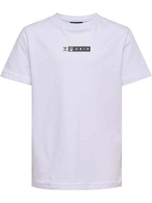 hmlOFFGRID TEE S/S KIDS, WHITE/FORGED IRON, packshot