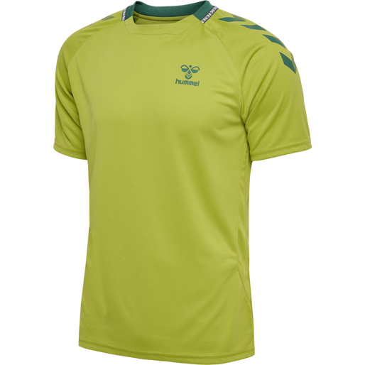 hmlONGRID POLY JERSEY S/S, DARK CITRON, packshot