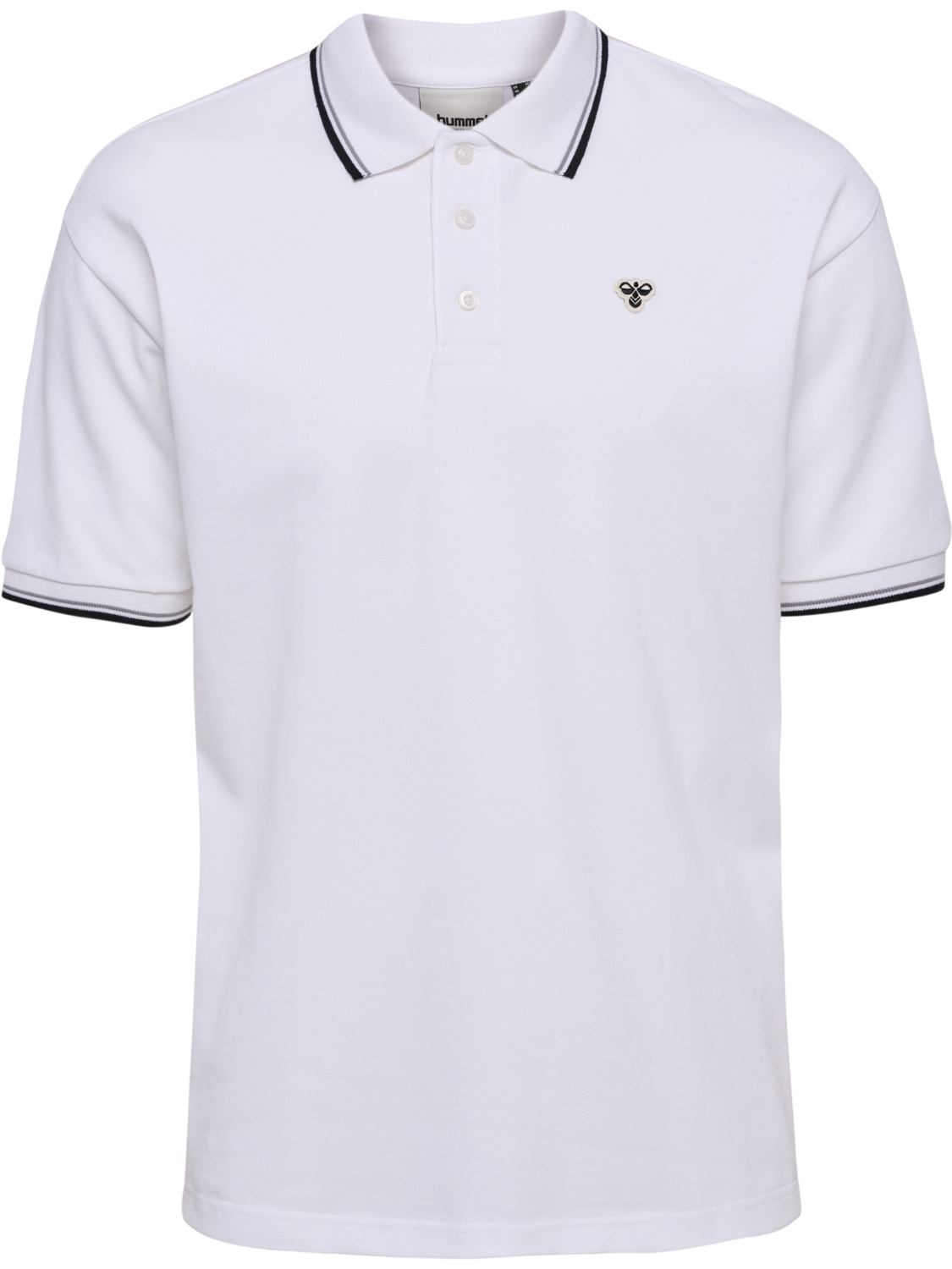 hmlLOOSE POLO SHIRT S/S BEE, WHITE, packshot