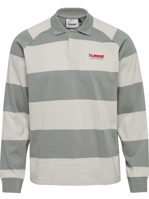 hmlLOOSE STRIPED POLO L/S, BELGIAN BLOCK, packshot