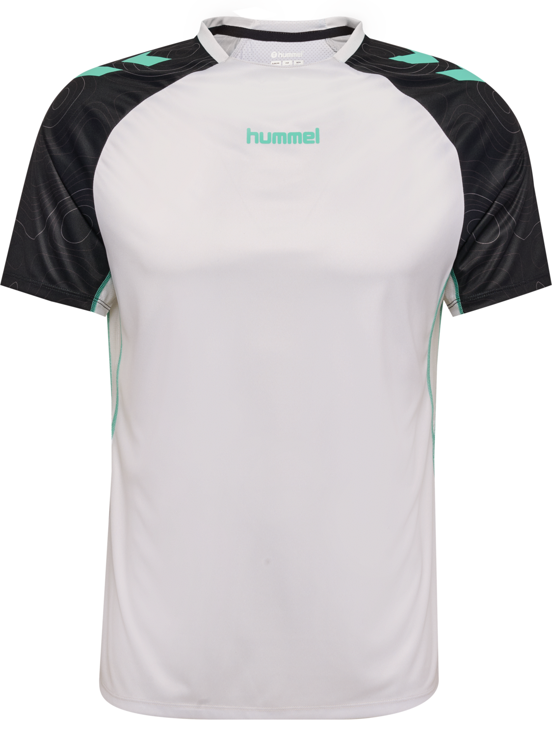 hmlBLAZE 2.0 TRAINING JERSEY S/S, VAPOROUS GRAY/POOL BLUE, packshot
