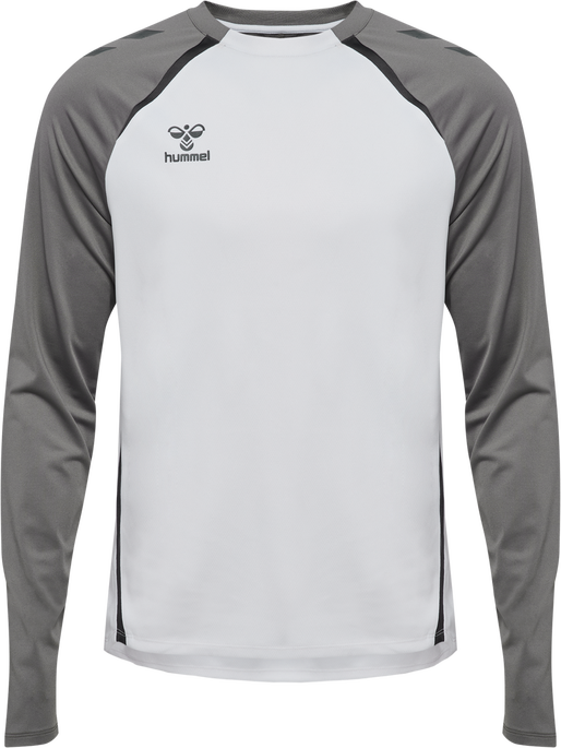 hmlLEAD 2.0 CREW SWEAT, WHITE/STEEL GRAY hmlLEAD 2.0 CREW SWEAT, WHITE/STEEL GRAY, packshot