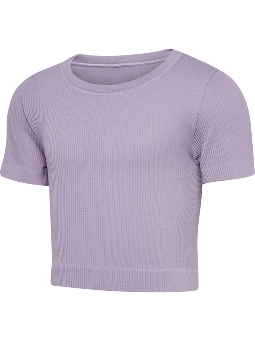 hmlJR SEAMLESS RIB T-SHIRT S/S, LAVENDER GRAY, packshot