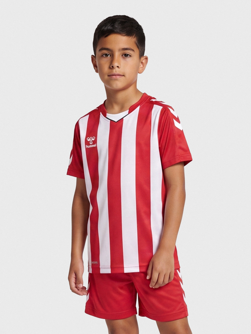 hmlCORE XK STRIPED JERSEY S/S KIDS, TRUE RED/WHITE, model