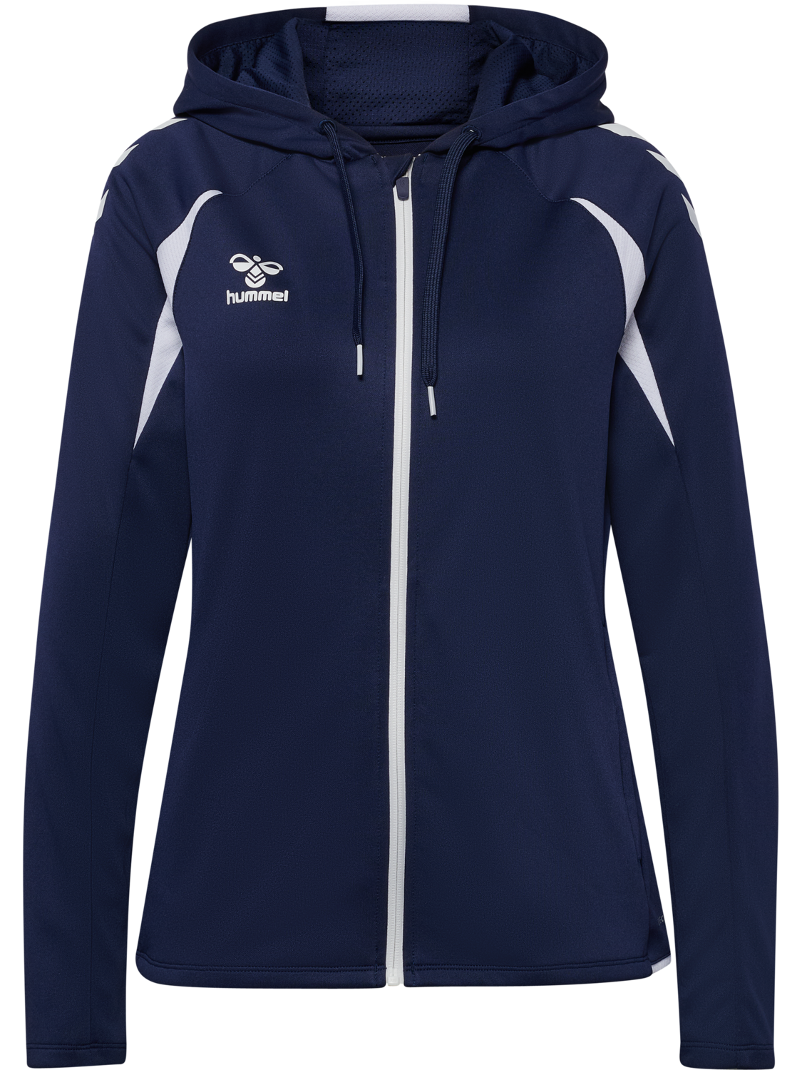 hmlCORE 2.0 ZIP HOODIE WOMAN, MARINE/WHITE, packshot