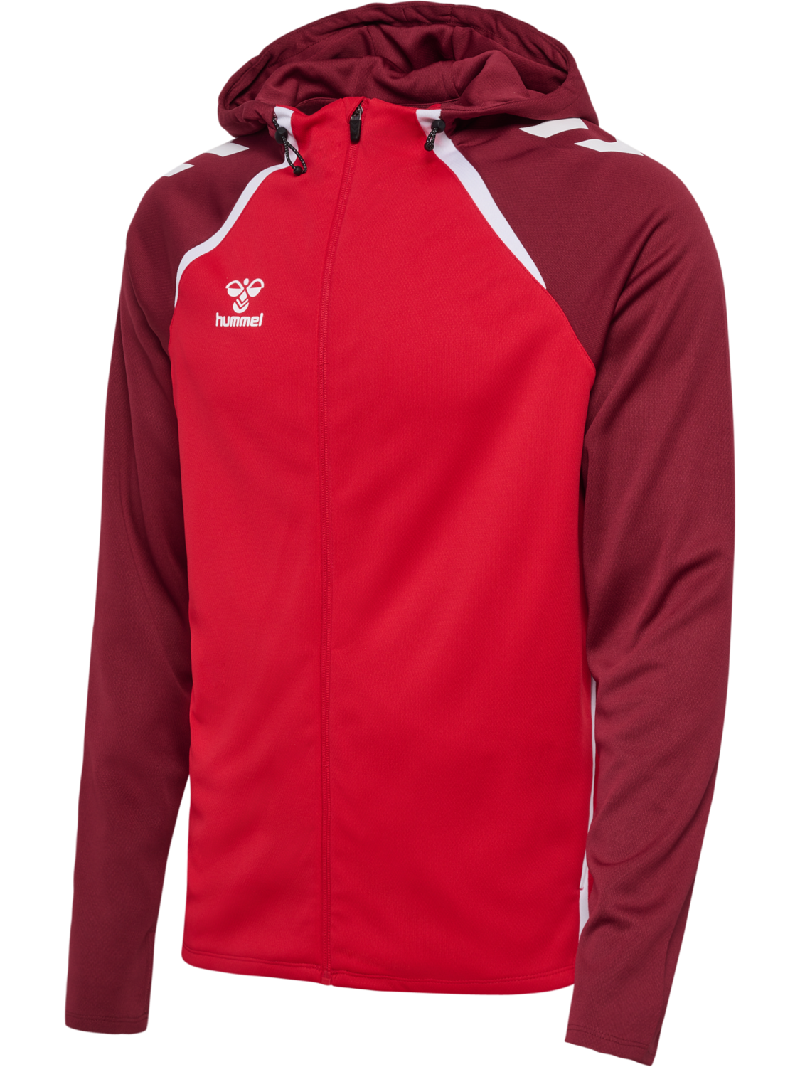hmlLEAD 2.0 ZIP HOODIE, TRUE RED/MAROON, packshot