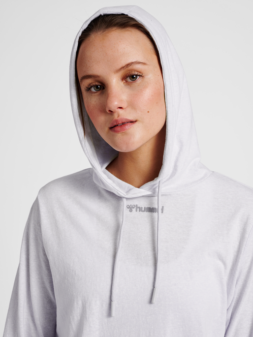 hmlZANDRA HOODIE, LIGHT GREY MELANGE, model