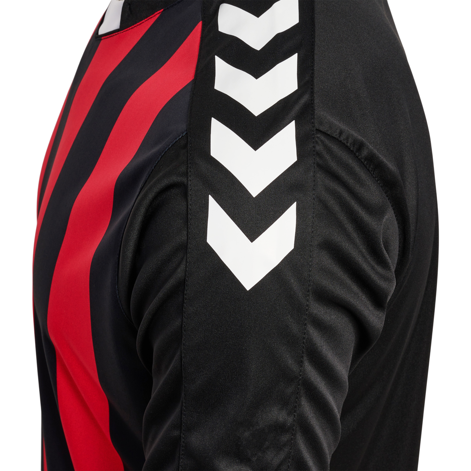 hmlCORE XK STRIPED JERSEY S/S, BLACK/TRUE RED, packshot