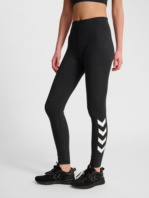 hmlPULSE LOGO MW TIGHTS, BLACK MELANGE, model