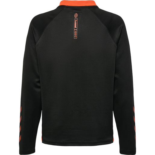 hmlGG12 ACTION HALF ZIP SWEAT KIDS, BLACK/CHERRY TOMATO hmlGG12 ACTION HALF ZIP SWEAT KIDS, BLACK/CHERRY TOMATO, packshot