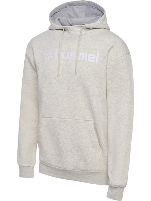 hmlMOVER COTTON HOODIE, EGRET MELANGE, packshot